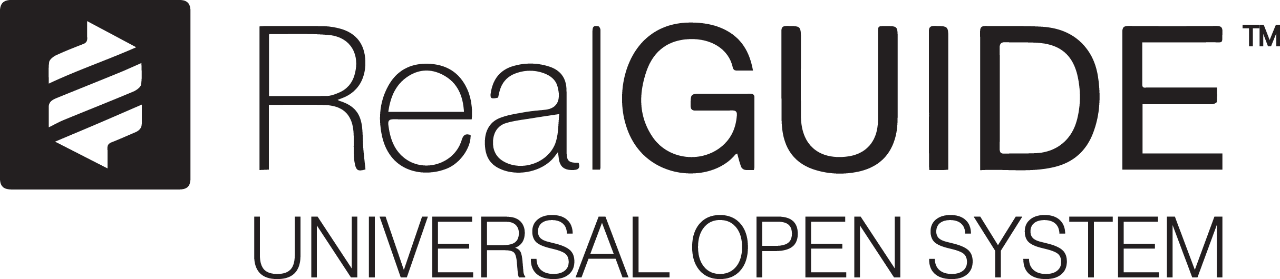 logo realguide universal open system black